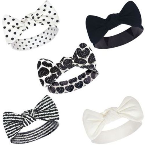 Touched by Nature Baby Girl Organic Cotton Headbands 5pk, Heart, 0-24 Months