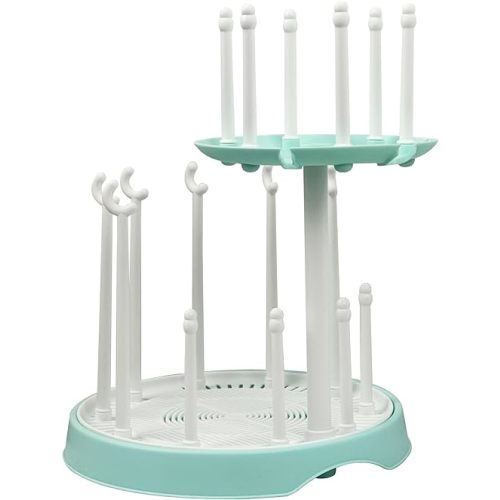 Baby Bottle Drying Rack,Double-Layer Bottle Drying Rack,Hold Up to 16 Baby Bottles,Suitable for Indoor, Kitchen, Living Room(Quiet Blue)