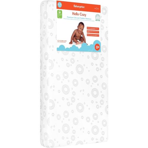Dream On Me Fisher-Price Hello Cozy Mattress, Copper-Infused, Dual-Sided Crib Mattress for Infants and Toddlers, Greenguard Gold & Baby Safety Alliance Certified