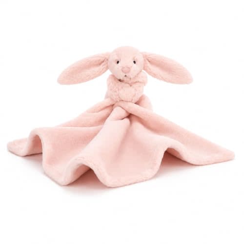 Jellycat Bashful Blush Bunny Soother, 13.5" | Security Blanket & Lovey for Babies | Baby Gift