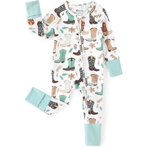 PATPAT Organic Cotton Baby Pajamas, Snug Fit Footie with 2-Way Zipper