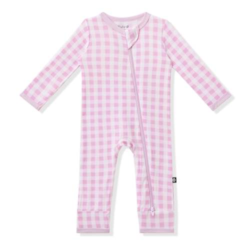 Zippered Romper in Gingham Thistle