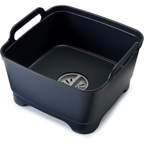 Joseph Joseph Wash & Drain Kitchen Dish Tub Wash Basin with Handles and Draining Plug, 9 liters/2.3 Gallons