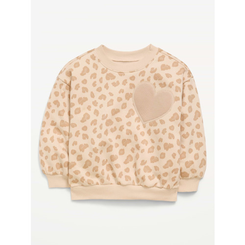 Printed Oversized Long-Sleeve Sweatshirt for Toddler Girls