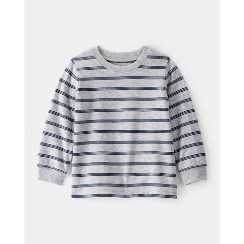 Baby Boy Striped Long-Sleeve Tee- Grey - Carter's | Carter's