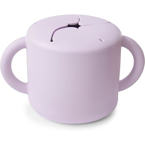 Silicone Snack Cup | Spill Proof Food Container for Toddler and Baby (Soft Lilac)