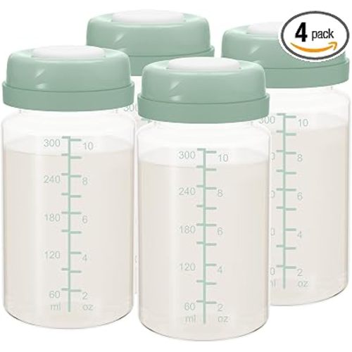 Milk Storage Bottle, Compatible with Momcozy Breast Milk Cooler, Also Compatible with Spectra S1 S2, Motif Luna Pumps, 4PCS