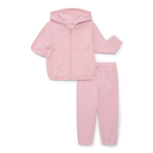 Wonder Nation Baby Unisex Fleece Zip Hoodie and Joggers Set, 2-Piece, Sizes Newborn-18 Months