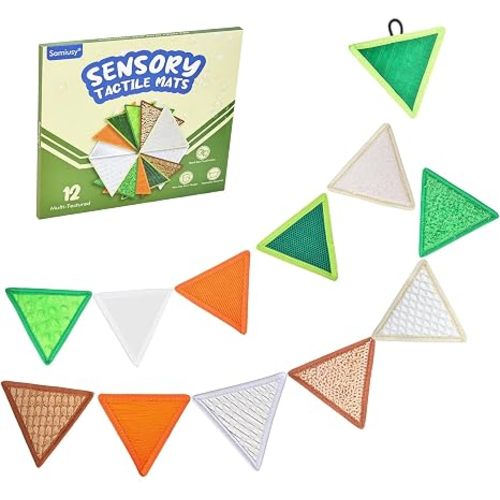 Textured Tactile Sensory Toys, 12 Pack Sensory Mats for Babies | 6+ Months & Toddlers 1-3 Years | Fine Motor Skills Development | Washable Baby Play Wall Toys