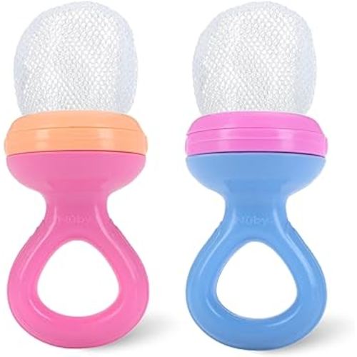 Nuby Nibbler Mesh First Soft Foods Feeder, 2pk, Pink & Purple