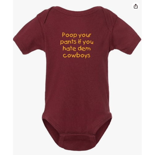 Washington Fan Poop Your Pants if You Hate the Cowboys Funny Bodysuit Outfit