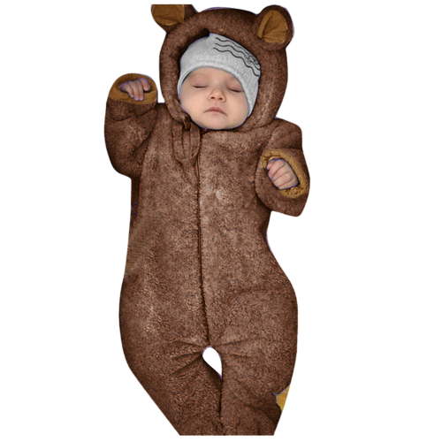 Durtebeua Baby Boys Girls Warm Coats Bear Ears Hooded Padded Jacket Outwear Kids Boy Girl OutWear Coat 0-3 Months