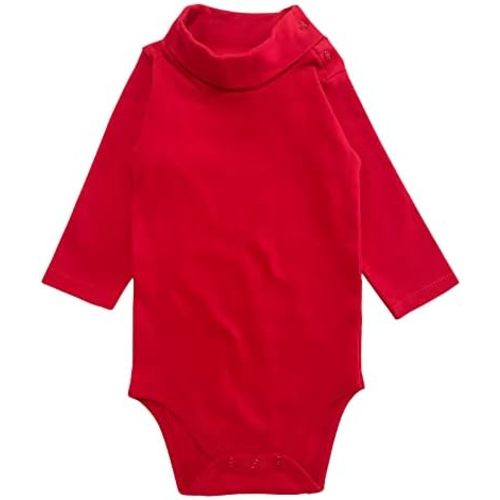 ROMPERINBOX Solid Baby Turtleneck Bodysuit Long Sleeve Cotton Onsies Boy Girl 1 Pack 0-24 Months