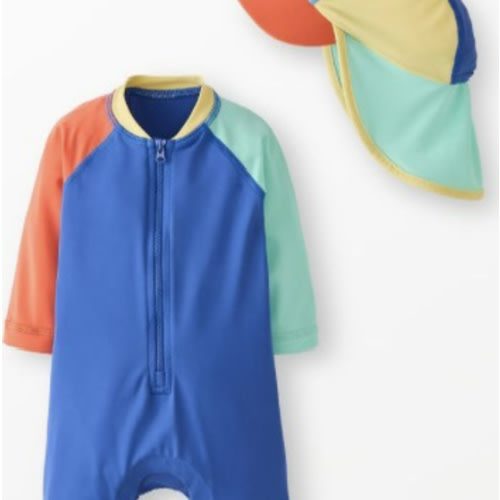 Baby Colorblock Rashguard & Swim Hat Set