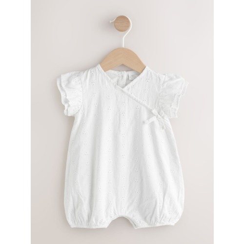White Broiderie Baby Romper (0mths-2yrs)