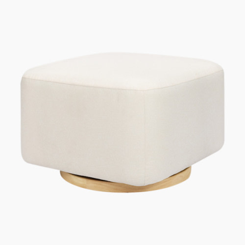 Kiwi Gliding Ottoman - Performance Cream Eco-Weave With Light Wood Base