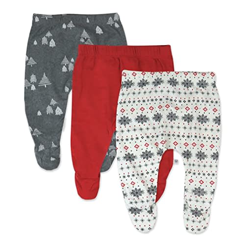 HonestBaby Baby 3-Pack Organic Cotton Footed Harem Pants