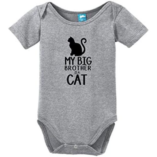 My Big Brother is a Cat Printed Infant Bodysuit Baby Romper