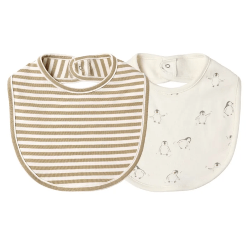 Set of 2 Organic Cotton Bibs | Ivory