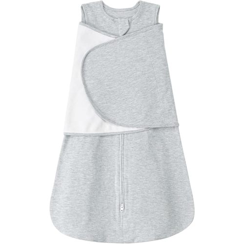 Baby Swaddle Sleep Sack 1.0 Tog 3-in-1 Cotton Baby Swaddle Blanket Wrap for Newborns 0-6 Months Grey