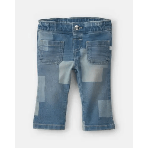 Baby Girl Patchwork Straight-Leg Jeans - Medium Wash - OshKosh B'gosh | Carter's