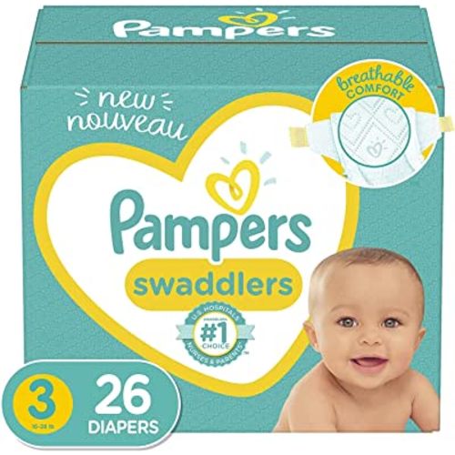 Diapers Size 3, 26 Count - Pampers Swaddlers Disposable Baby Diapers, Jumbo Pack (Packaging May Vary)