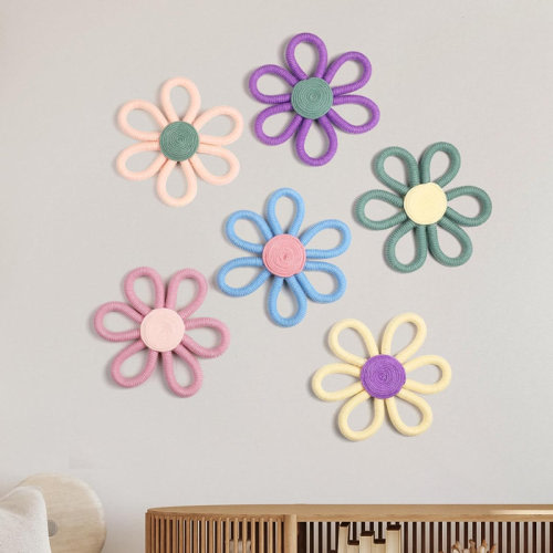 Isabelle & Max™ 6 Pcs Boho Nursery Decor For Girl 6 Inch Woven Daisy Flower Decor Macrame Wall Hanging Bohemian Wall Decor Daisy Nursery Decor For Baby Girls Kids Nursery Home Bedroom Room Dorm Décor & Reviews | Wayfair