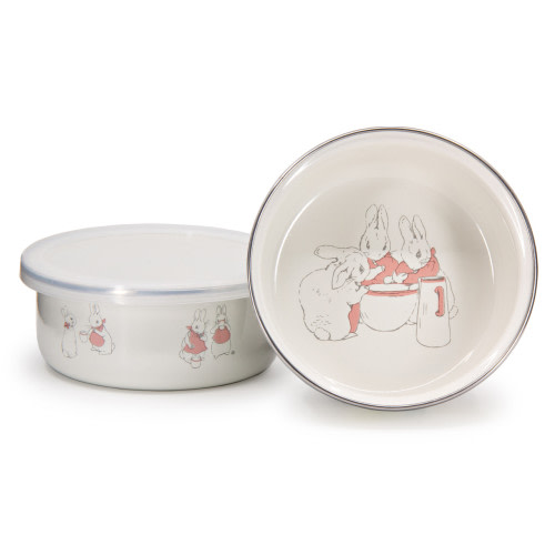 Golden Rabbit Set Of 4 Girl Bunnies Child Bowls