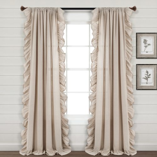 Lush Decor 95-in Linen Room darkening Rod pocket Single curtain panel