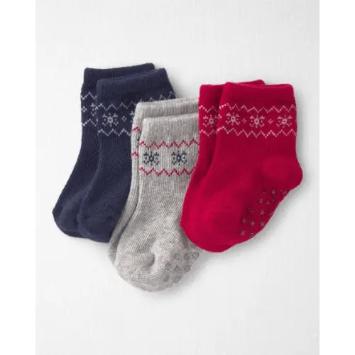 Baby 3-Pack No-Slip Ankle Socks Made with Organic Cotton - Little Planet | Carter's