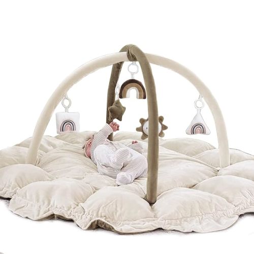 5-in-1 Thick & Plush Play Gym, Convertible Stage-Based Developmental Activity Gym & Play Mat