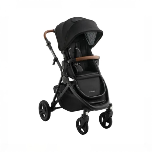 Mockingbird Single 3.0 Stroller, 2025, Black Windowpane, Charcoal with Penny Leather