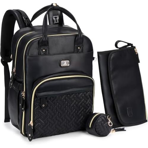 Diaper Bag Backpack with Portable Changing Pad, Pacifier Case and Stroller Straps