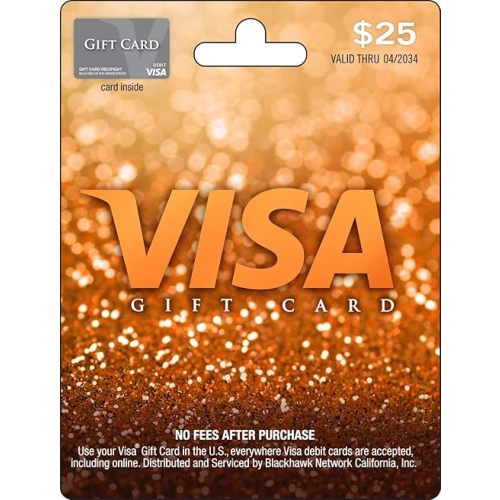Visa Physical Gift Card $25 (plus $3.95 Purchase Fee)