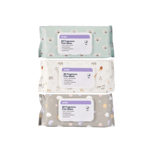 80 Pack Fragrance Free Wipes - Assorted