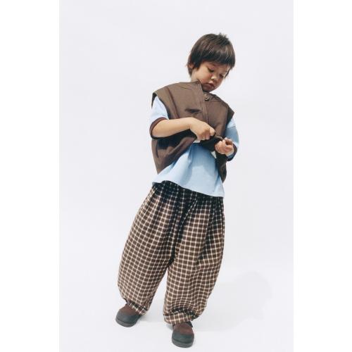 PLAID BAGGY PANTS - Chocolate | ZARA United States
