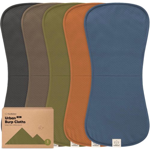 KeaBabies 5-Pack Organic Burp Cloths Baby Girl, Boy - Extra Large, Absorbent Baby Burp Cloths, Soft Burping Cloths for Babies, Newborn Burp Clothes, Cotton Burp Rags, Thick Burp Cloth (Basic/Quin)