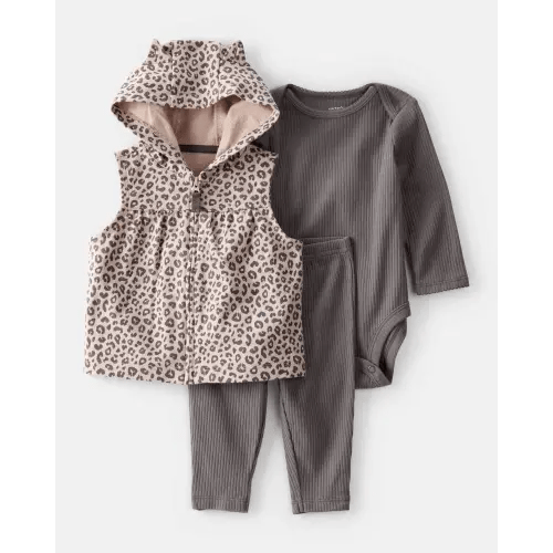 Baby 3-Piece Leopard Little Vest Set - Brown | Carter's