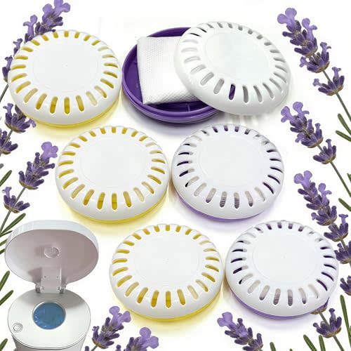 12PCS Diaper Pail Deodorizers, 6* Puck Baking Soda Cartridge & 6* Lavender Scented Baking Soda Refills, Odor Remover Compatible with Munchkin Step and Pail Diaper Pails