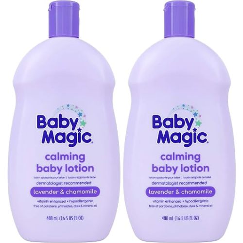 Baby Magic Calming Body Lotion, Lullaby Scent, Lavender & Chamomile, Lavender, 16.5 Fl.Oz (Pack of 2)