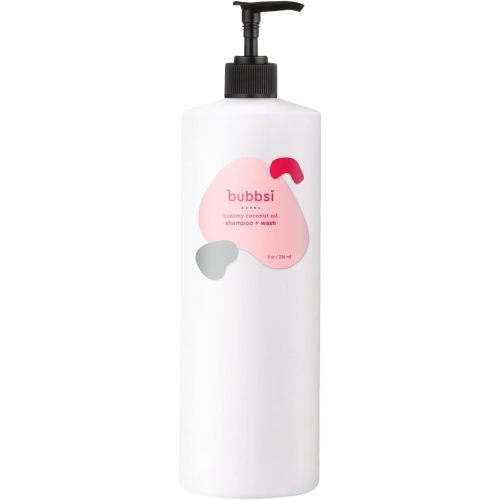Bubbsi Creamy Coconut Oil Baby Shampoo & Wash | Light Natural Scent | Won't irritate eyes | Organic Coconut Oil + Shea | Gentle, Sulfate-free, Nourishing | Cradle Cap, Eczema (Refill Size, 32oz)