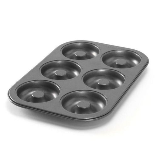 Nordic Ware Silver Donut Pan: Nonstick Carbon Steel Doughnut Mold, Oven-Safe Baking Tray, Hand Wash, 5-Year Warranty