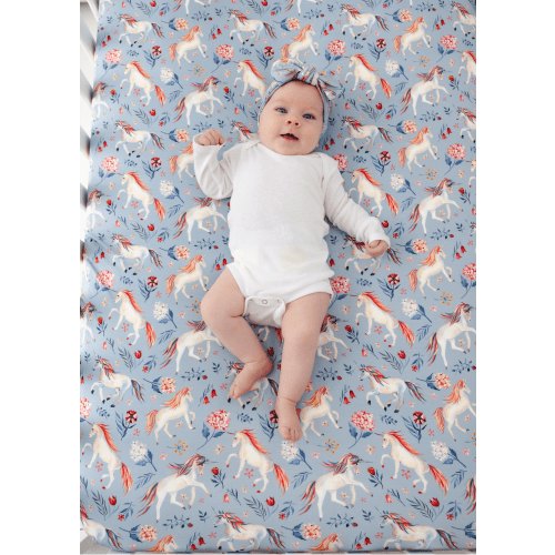 Unicorns Bamboo Crib Sheet – Little Crowns & Capes