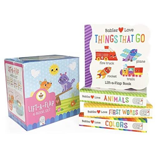 4 Pack Babies Love Learning Lift-a-Flap Boxed Set: First Words, Animals, Colors, and Things That Go (Chunky Lift a Flap)