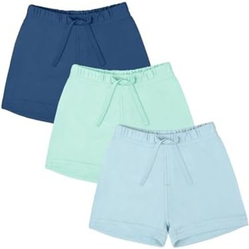 Ruisita 3 Pack Unisex Baby Toddler Cotton Shorts with Drawstring Baby Pull-on Solid Shorts Soft Clothes for Summer Daily