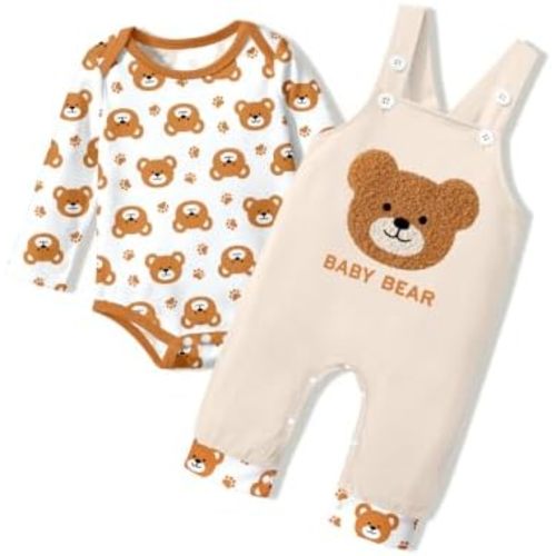 BAVADER Baby Boy Clothes Animal Romper Overalls Infant 2PCS Outfits
