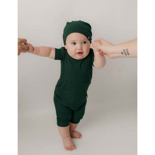Front Opening Shortie Romper in Sage