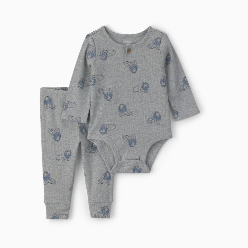Carter's Bodysuit & Pant Set Outfit Set - Gray Lion, 3M