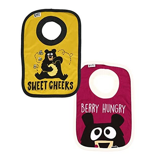 LazyOne Animal-Print Baby Bibs, Infant Bibs, Cute Baby Shower Gifts, One Size, Pack of 2