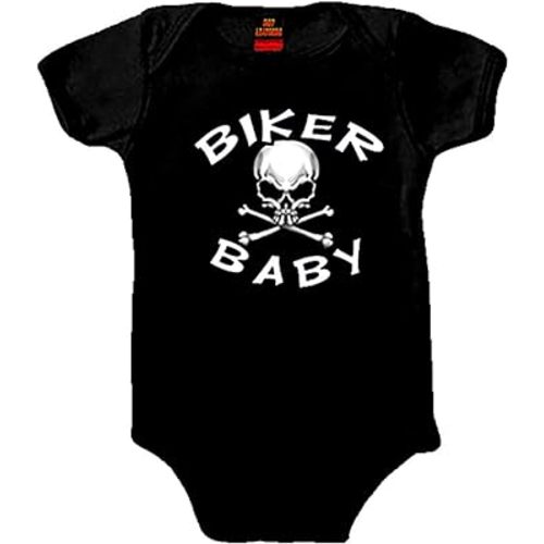Hot Leathers Black Biker Baby Skull Onesie